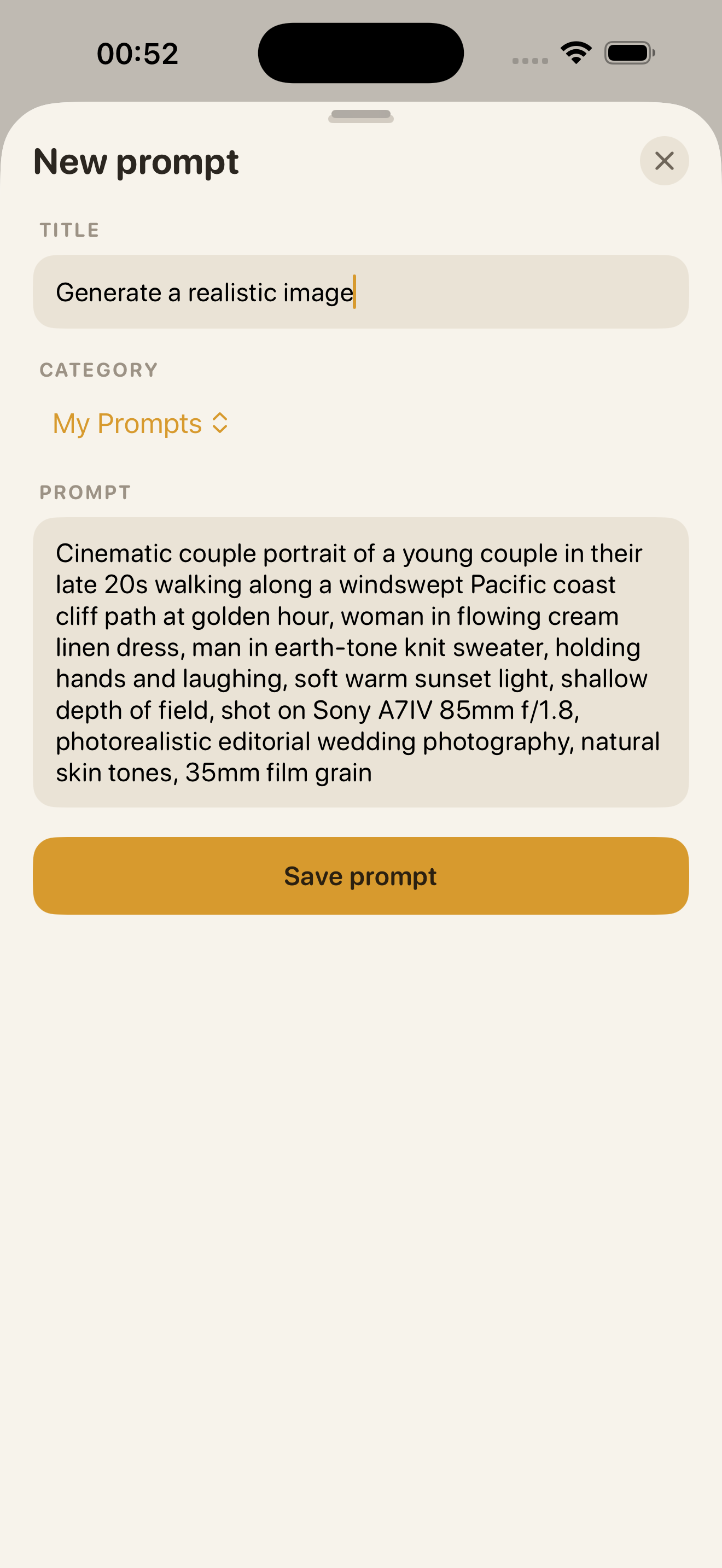 Ollama Mobile on iPhone: Save custom prompts