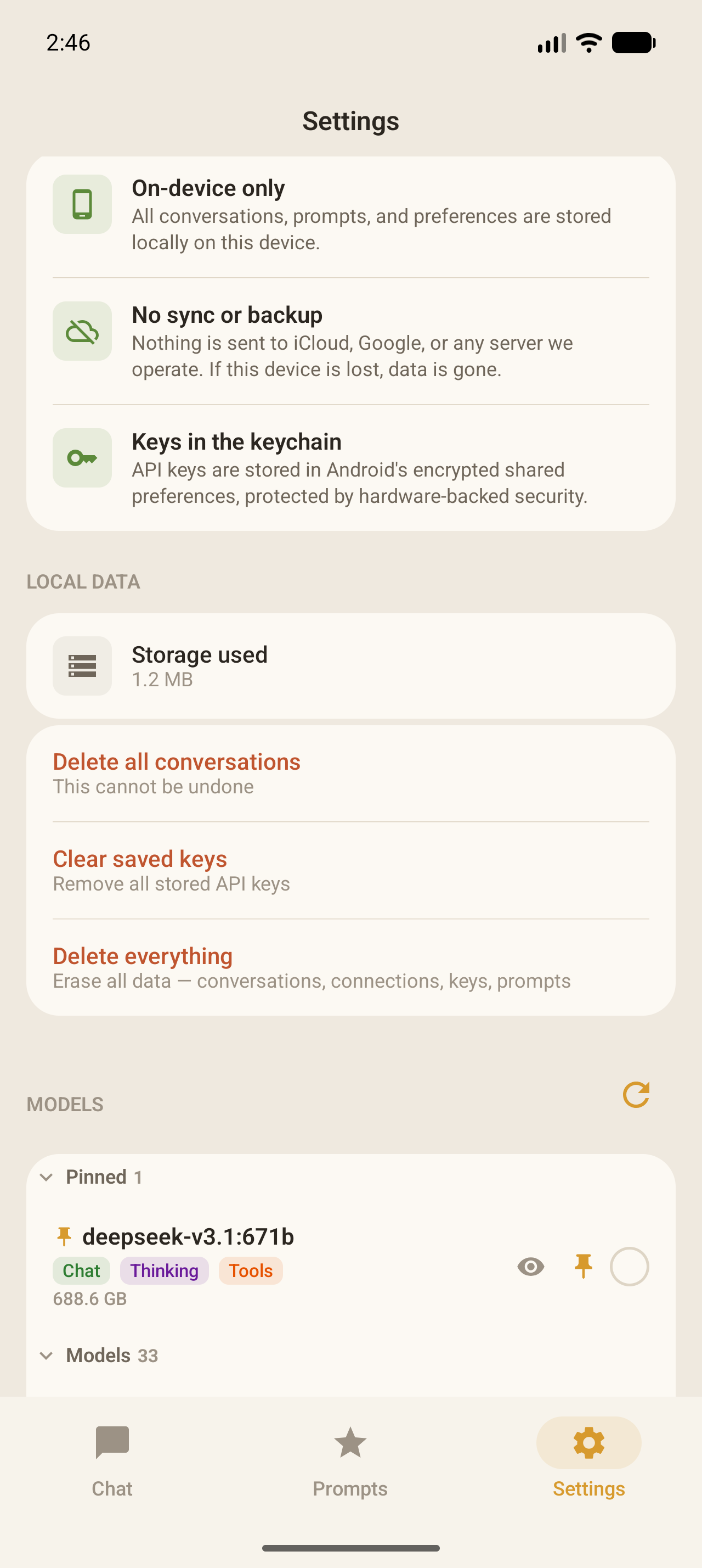 Ollama Mobile on Android: Pin and manage models