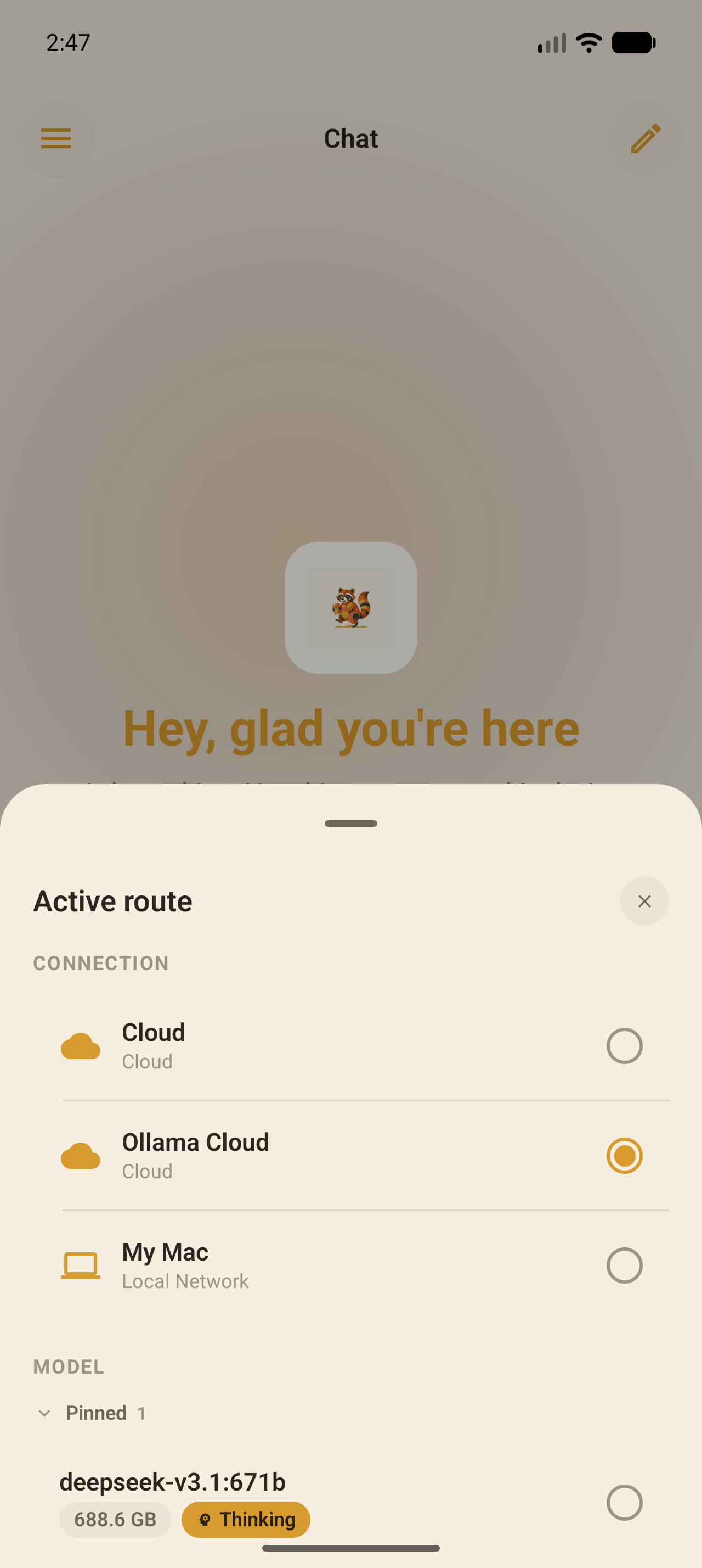 Ollama Mobile on Android: Switch endpoint & model