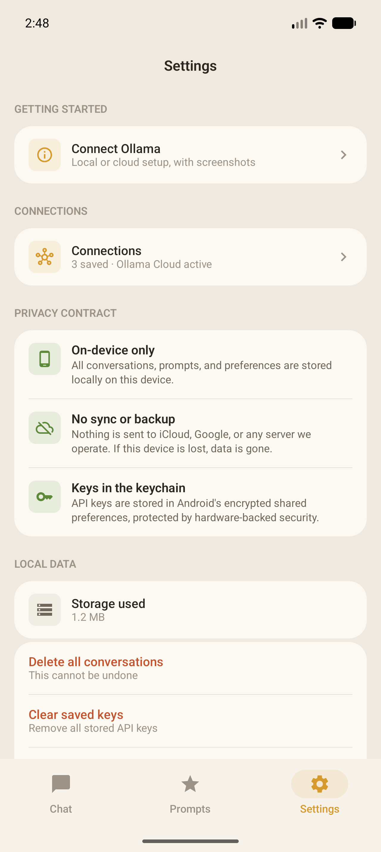 Ollama Mobile on Android: Privacy by design